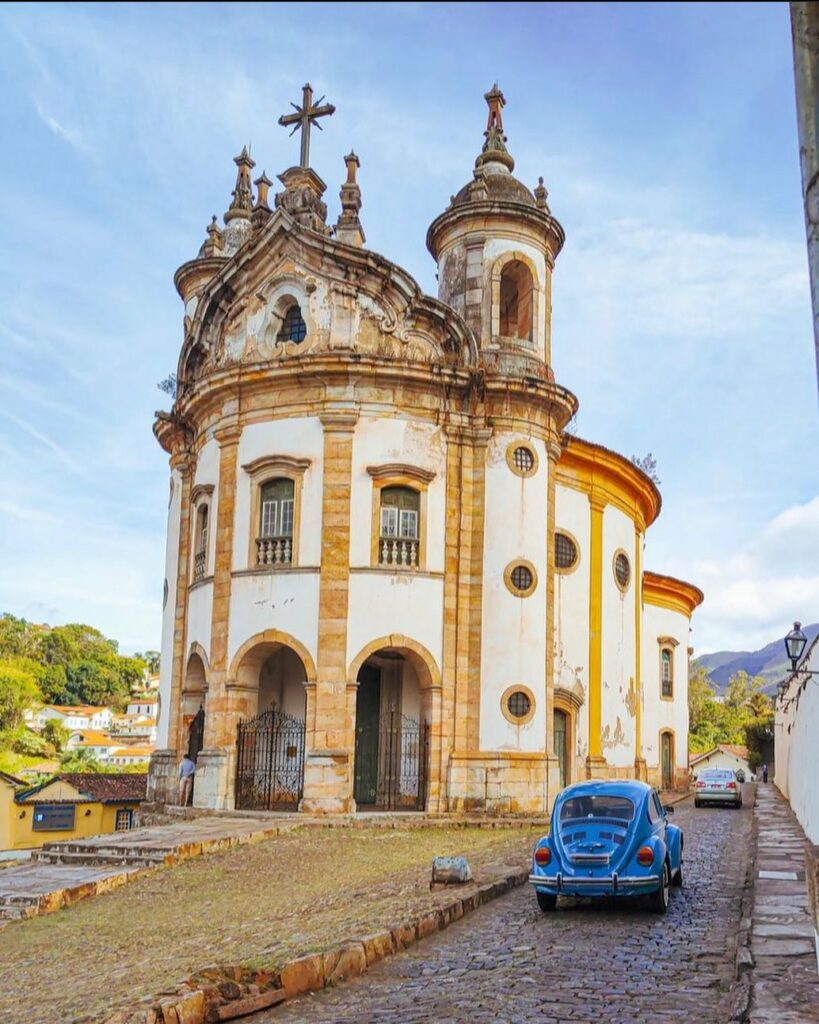 Paisagem da Igreja Nossa Senhora do Rosário em Ouro Preto (MG)