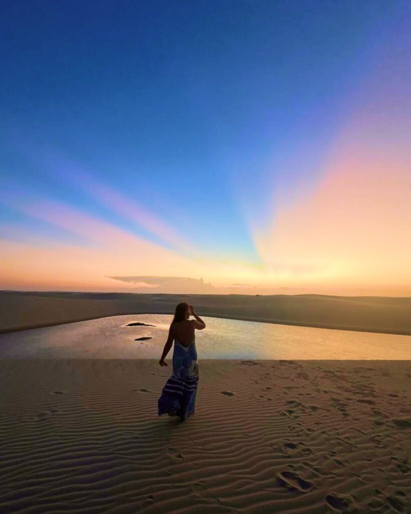 Por do Sol na Praia Lençóis Maranhenses 